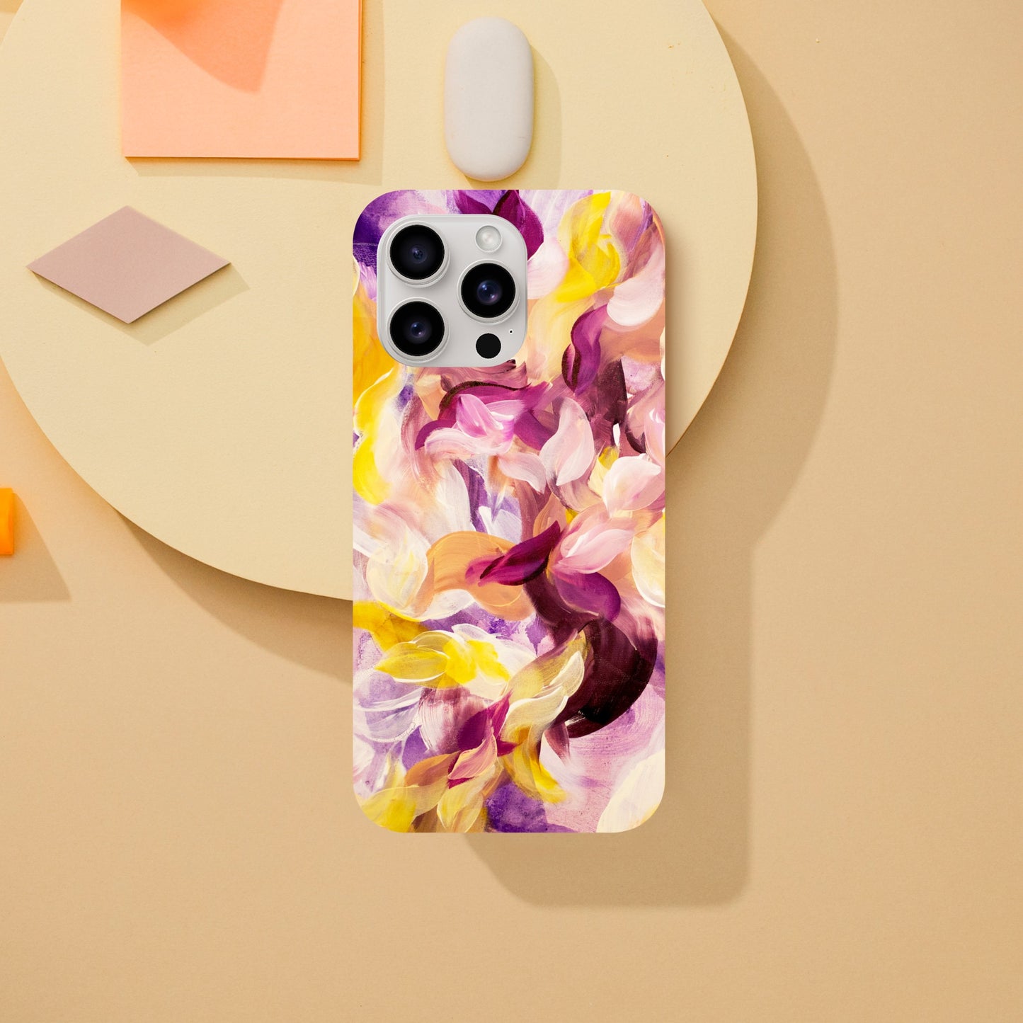 phone case abstract art yellow purple office