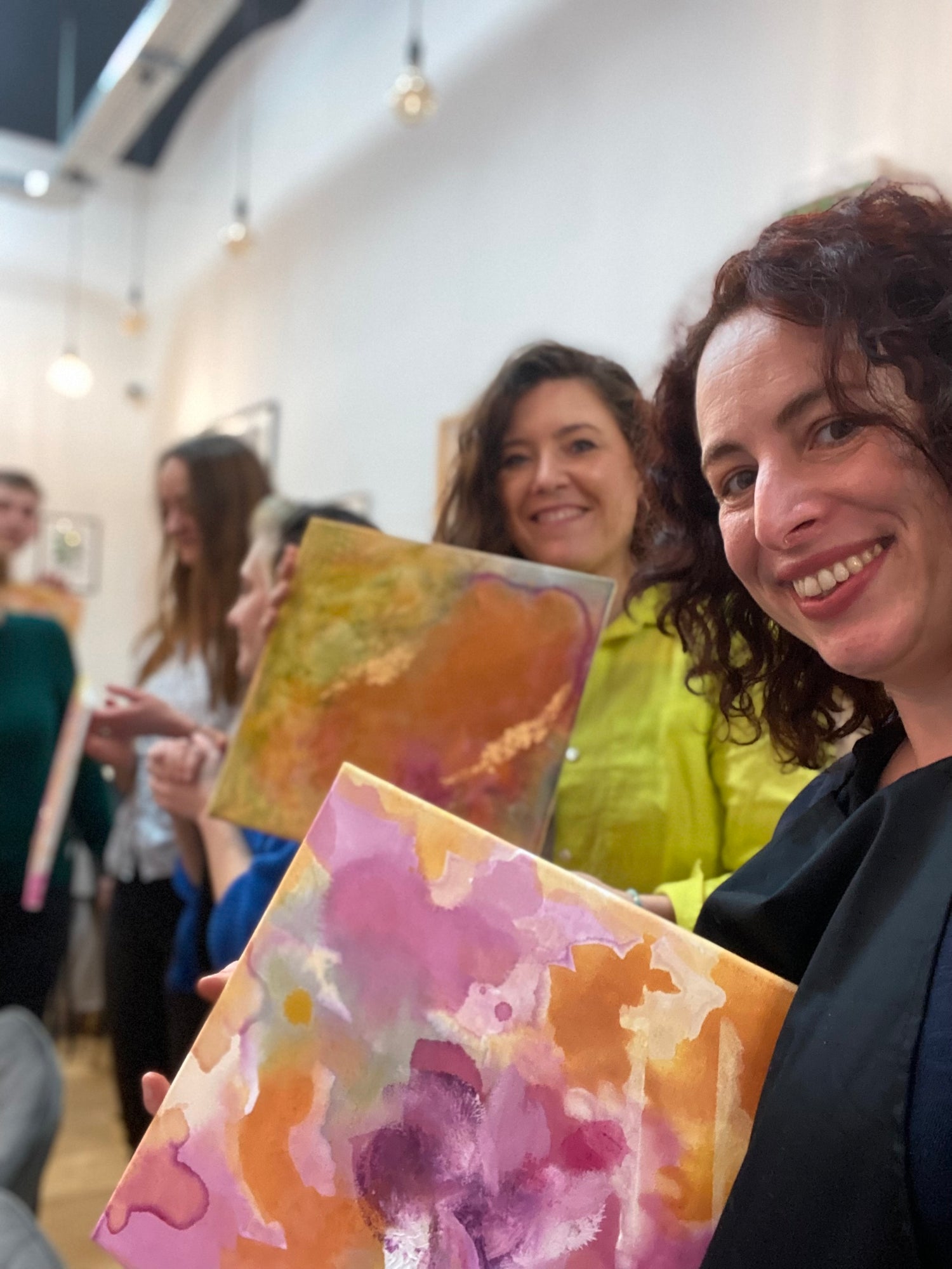 abstract art paintings of workshop participants